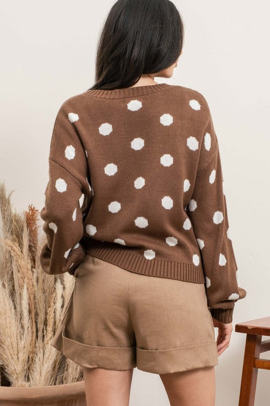 Polka Dot Sweater Cardigan