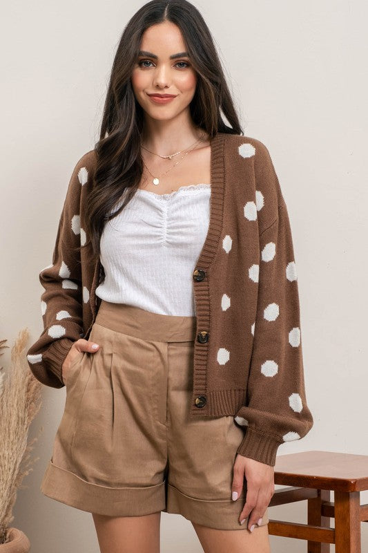 Polka Dot Sweater Cardigan