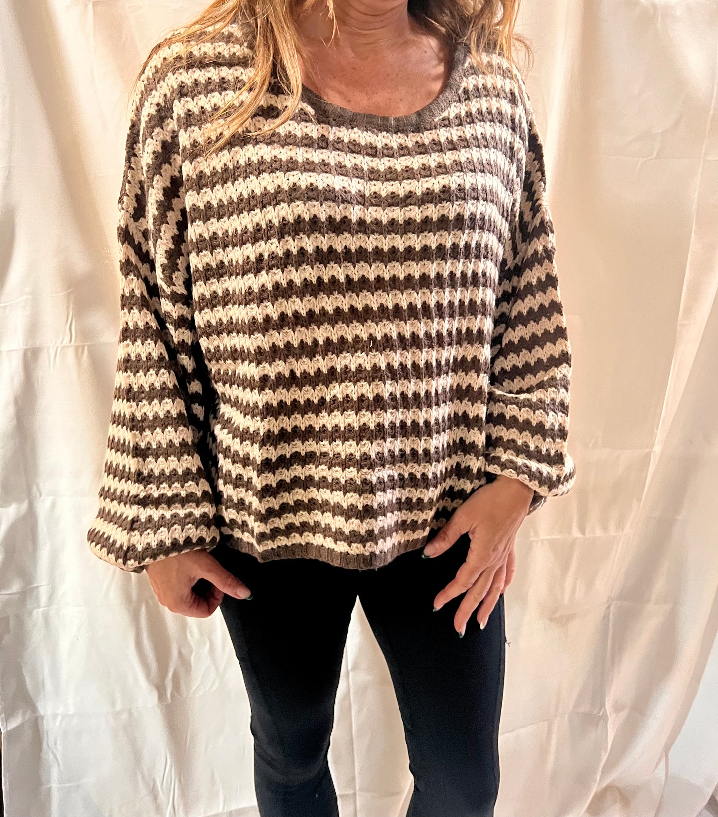 Mocha Striped Sweater